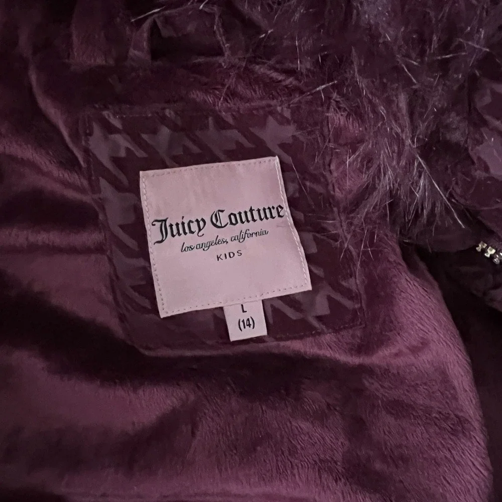Juicy Couture Girls‎ Coat Faux Fur Hooded Winter Jacket Warm Padded Parka Hoodie